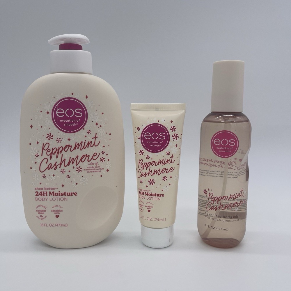 eos 3pc Peppermint Cashmere Body Mist,‎ Lotion & Travel Size LIMITED EDITION